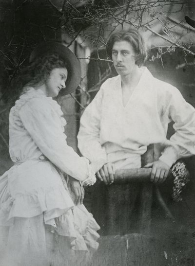大晦日、アルフレッドの「5月の女王」のイラスト、テニーソン卿、1875年（アルブメンプリント） 作： Julia Margaret Cameron